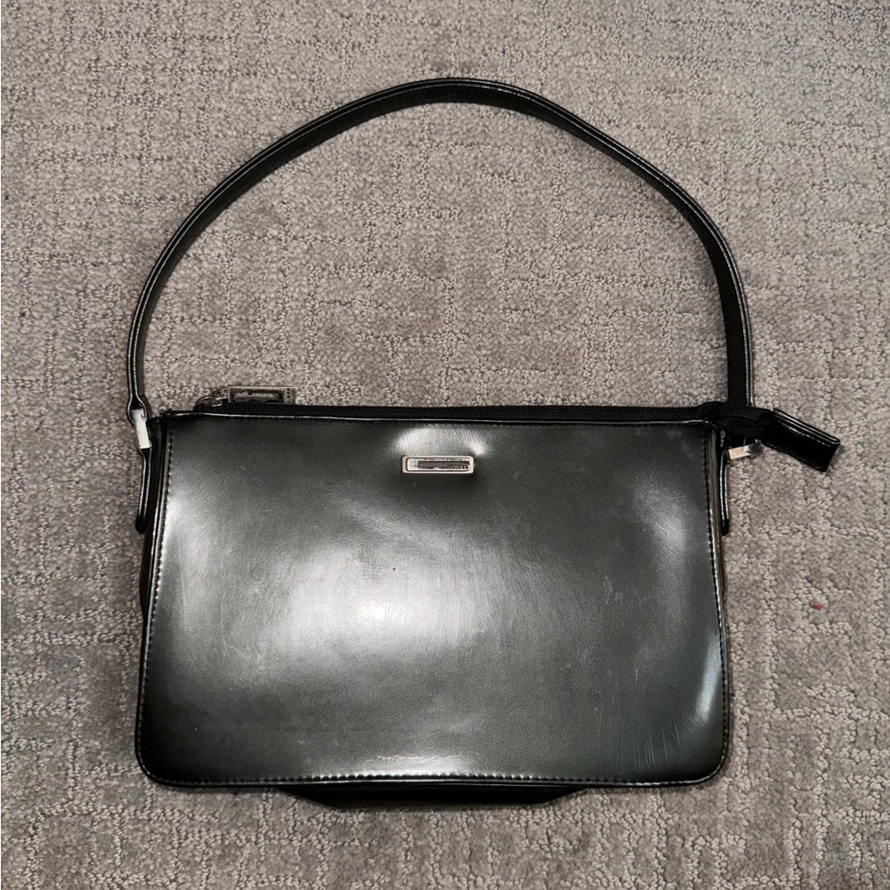Vintage Guess Pewter Gray Patent Slim Purse